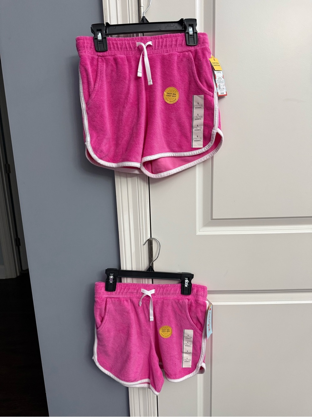 Cat & Jack Hot Pink Terry Shorts with White Trim 2 shorts